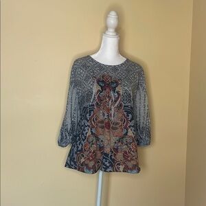 Elegant Women's Patterned Top 1X